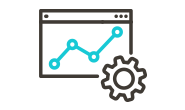 Analytics dashboard icon with a homepage gear setting.