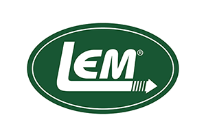 Green oval logo with the letters "lem" and a screw-like icon on the right, registered trademark symbol visible.