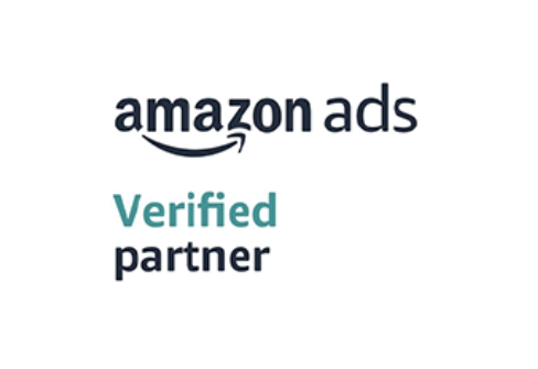 Logo of Amazon Ads with the text "Verified Partner" below it, signifying a trusted advertising agency.